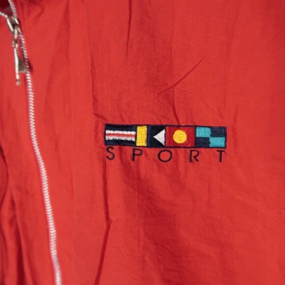 Vintage 80s Catalina Windbreaker Jacket Full Zip Red Nautical Women's Size XL - Picture 3 of 14